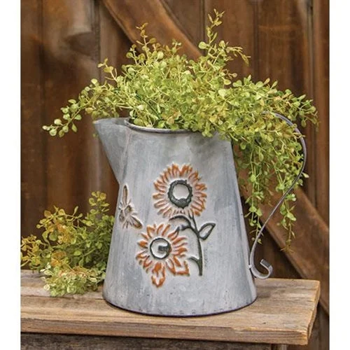 Bed skirts with a high - quality elastic waistbandWashed Metal Sunflower & Bee Watering Can Bed skirts with a high - quality elastic waistbandWashed Metal Sunflower & Bee Watering Can
