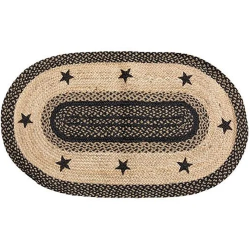 Bed skirts with a geometric print for a modern aestheticBraided Black Star Jute Rug 3'x5'
