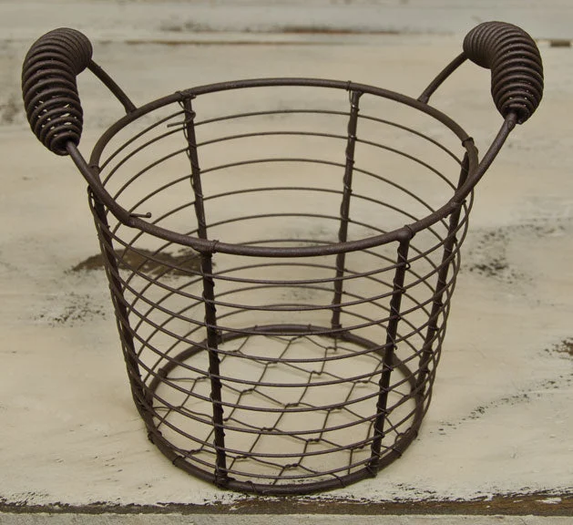 Bed skirts in pastel shades for a delicate lookMetal Mesh Basket w/Handles
