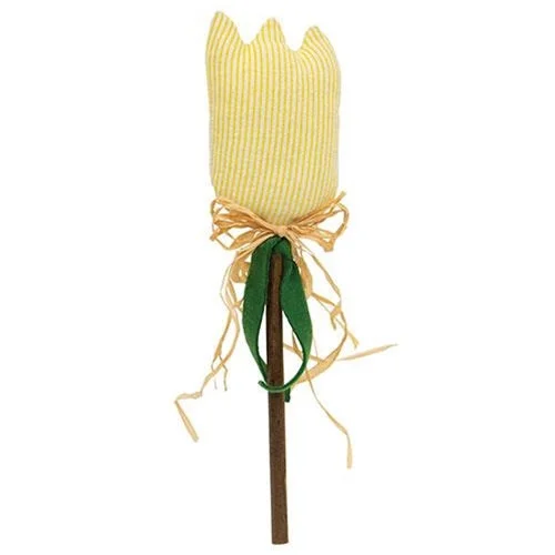 Linen bed skirts for a natural and rustic feelYellow Stripe Tulip Stake