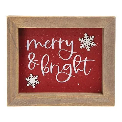 Bed skirts with a shabby - chic styleMerry & Bright Snowflakes Framed Sign