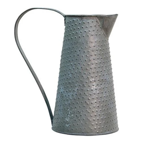 Bed skirts with a vintage - inspired patternDot Galvanized Pitcher 9"