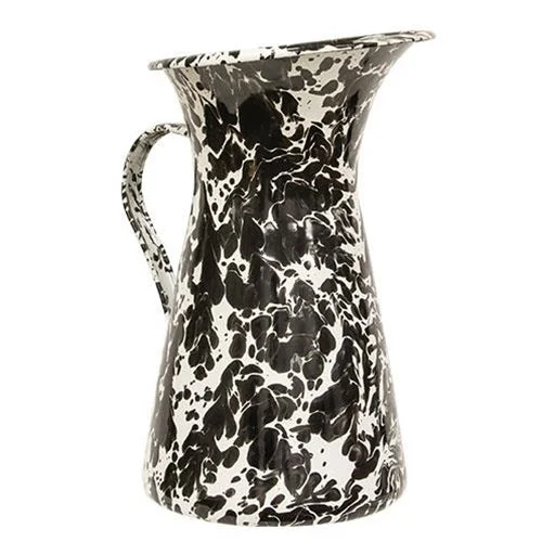 Bed skirts with a bohemian - inspired patternBlack & White Pollock Pitcher