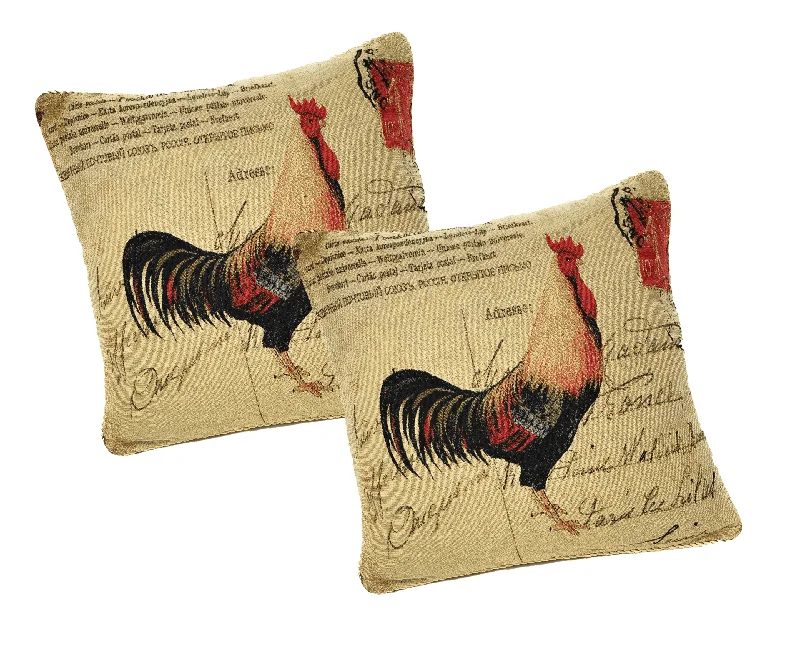 Orthopedic Pillows for Back Pain ReliefDaDa Bedding Set of 2-Pieces Glamorous Country Rooster Farmhouse Tapestry Throw Pillow Covers w/ Inserts - 18" x 18" Orthopedic Pillows for Back Pain ReliefDaDa Bedding Set of 2-Pieces Glamorous Country Rooster Farmhouse Tapestry Throw Pillow Covers w/ Inserts - 18" x 18"