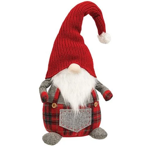 Bed skirts with a contemporary styleLarge Winter Plaid Overalls Gnome