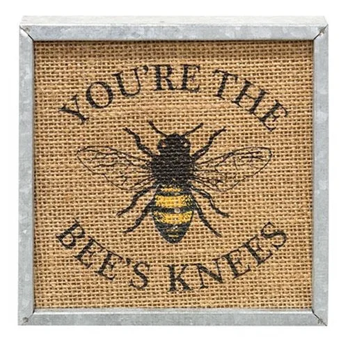 Bed skirts with a geometric print for a modern aestheticBee's Knees Metal Box Sign