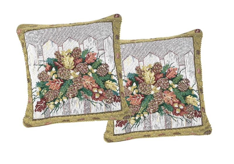 Hypoallergenic Pillows for Allergy SufferersDaDa Bedding Set of 2-Pieces Festive Holiday Fiesta Floral Botanical Tapestry Throw Pillow Covers w/ Inserts - 18" x 18" Hypoallergenic Pillows for Allergy SufferersDaDa Bedding Set of 2-Pieces Festive Holiday Fiesta Floral Botanical Tapestry Throw Pillow Covers w/ Inserts - 18" x 18"