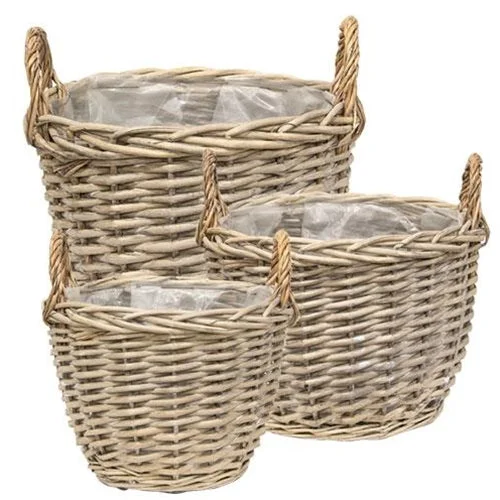 Bed skirts with a high - quality elastic waistband3/Set Graywashed Willow Gathering Baskets Bed skirts with a high - quality elastic waistband3/Set Graywashed Willow Gathering Baskets