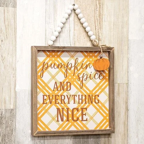 Checkered bed skirts for a classic patternPumpkin Spice Beaded Sign