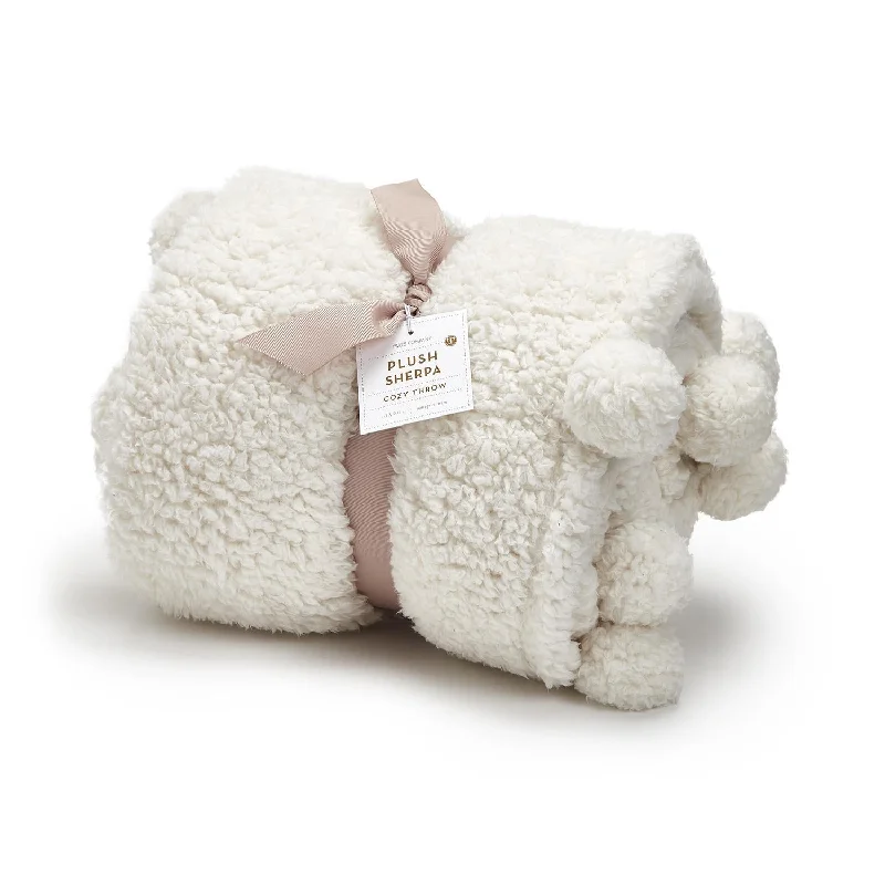 Wool blankets with natural warmth and insulationTwo's Company 53959 Soft & Cozy Sherpa Throw Polyester Blanket