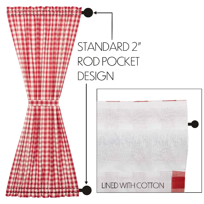 Bed skirts in pastel shades for a delicate lookAnnie Buffalo Red Check Door Panel 72x40