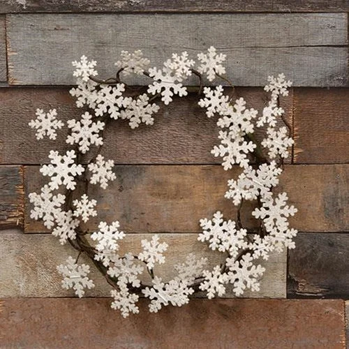 Bed skirts with a retro - style patternGlittered Wood Snowflake Wreath