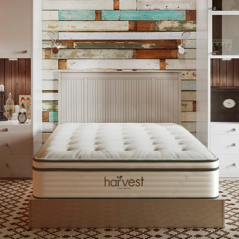 King - size mattresses for spacious master bedroomsHarvest Green Vegan Pillow Top