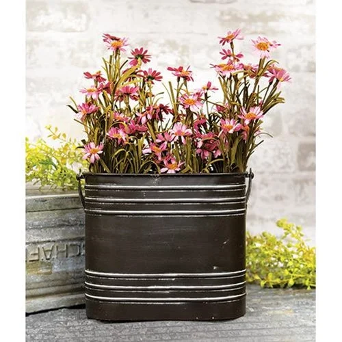 Bed skirts with a lace trim for a romantic touchBlack Distressed Metal Oval Flower Bucket With Handle Bed skirts with a lace trim for a romantic touchBlack Distressed Metal Oval Flower Bucket With Handle
