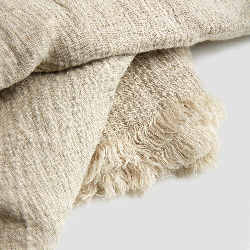 Acrylic blankets for a soft and affordable alternativeOatmeal Linen Crinkle Throw
