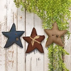 Bed skirts with a shabby - chic style3/Set Distressed Stuffed Primitive Star Ornaments