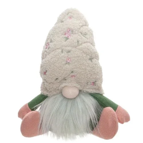 Queen - size bed skirts with ruffled edgesFloral Hat Sitting Gnome