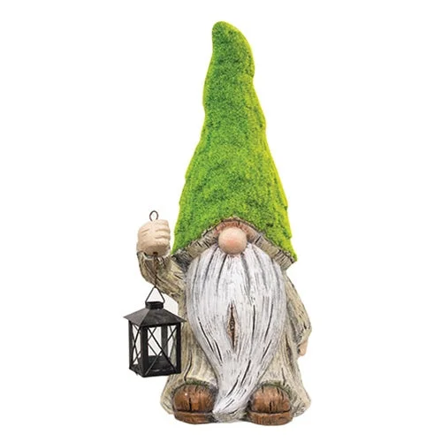 Bed skirts with a child - friendly printResin Mossy Gnome w/Lantern