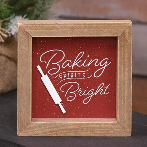Linen bed skirts for a natural and rustic feelBaking Spirits Bright Framed Sign