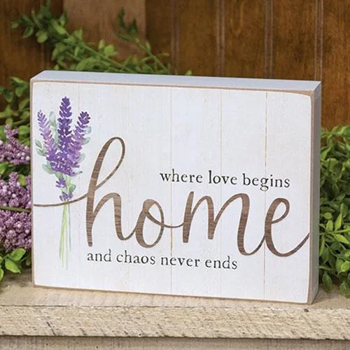 Bed skirts with a satin finish for a shiny appearanceWhere Love Begins Box Sign