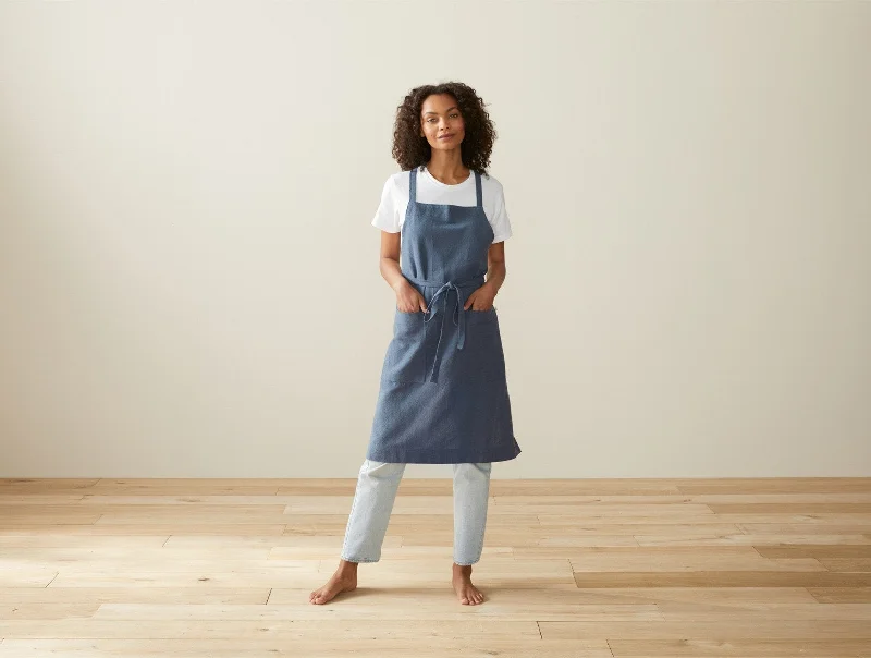 Adjustable Pillows for Customized ComfortSonoma Textured Organic Apron - Renewed