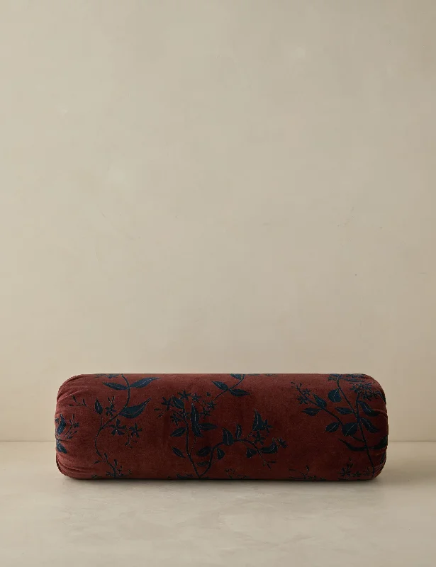 Plush Pillows for a Cozy BedCarmine Velvet Bolster Pillow