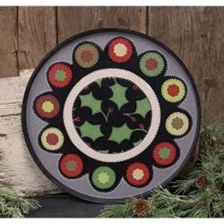 Bed skirts with a high - thread count for a quality feelHolly & Berries Penny Mat Round Wooden Hanging Tray