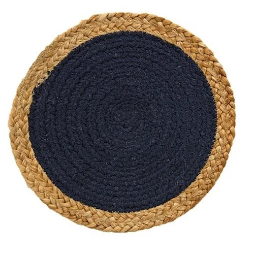 Bed skirts with a shabby - chic styleJute & Cotton Candle Mat Navy 10.5"