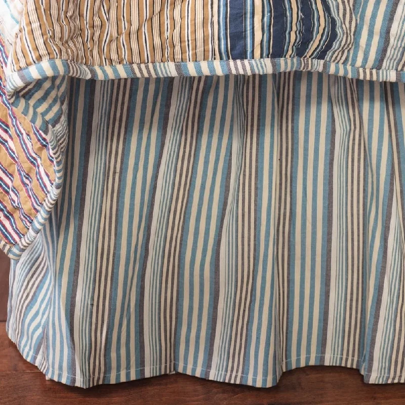 Bed skirts with a wrinkle - resistant fabricWilliam Cotton Multicolor Striped 3 Piece Bed Skirt