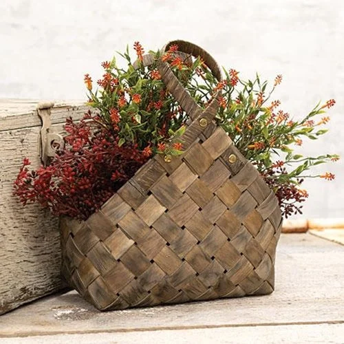 Bed skirts with a retro - style patternRustic Woven Gathering Basket w/Loop Handles