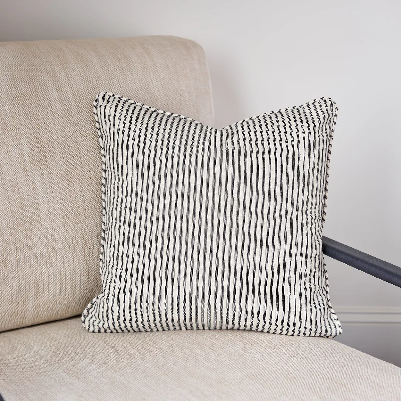 Silk Pillows for Smooth Skin and HairBlack Ticking Stripe Throw Pillow Cover 18x18