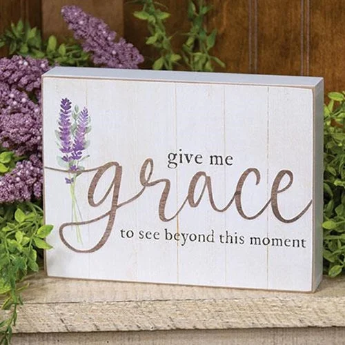 Bed skirts with a child - friendly printGive Me Grace Box Sign