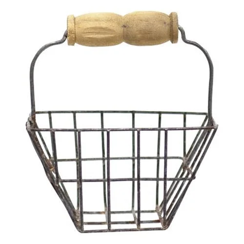 Bed skirts with a shabby - chic styleMini Wire Egg Basket Tote w/Handle