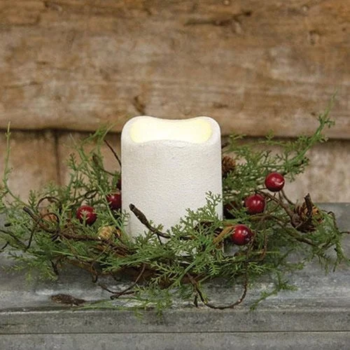 Bed skirts with a eco - friendly materialRed Berry & Cypress Candle Ring