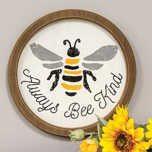 Bed skirts with a satin finish for a shiny appearanceAlways Bee Kind Circle Frame