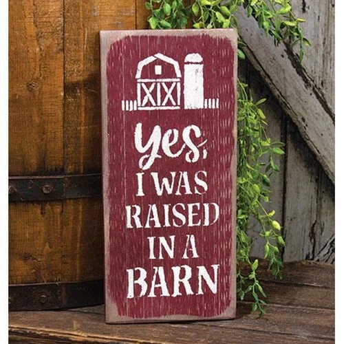 Bed skirts with a modern minimalist designRaised in a Barn Distressed Barnwood Sign