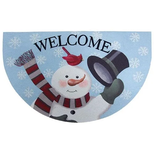 Bed skirts with a lace trim for a romantic touchSnowman Welcome Mat