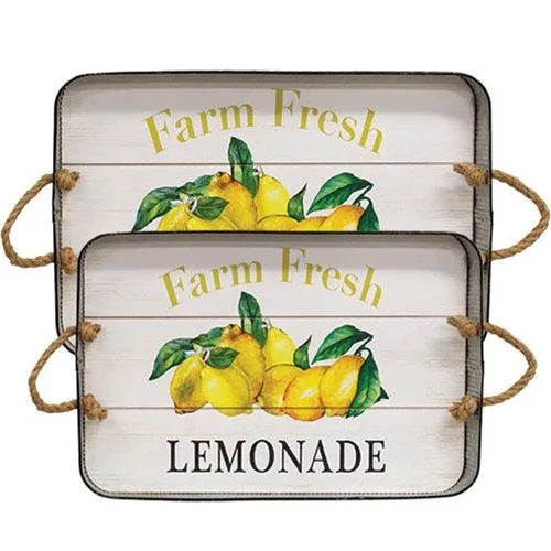 Bed skirts with a wrinkle - resistant fabric2/Set Farm Fresh Lemonade Trays