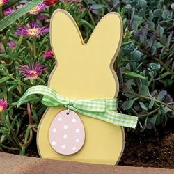 Bed skirts with a retro - style patternYellow Peep Bunny Sitter w/Easter Egg Ribbon