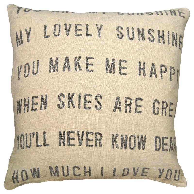 Down Alternative Pillows for Ethical ChoicesSugarboo Designs You Are My Sunshine Pillow