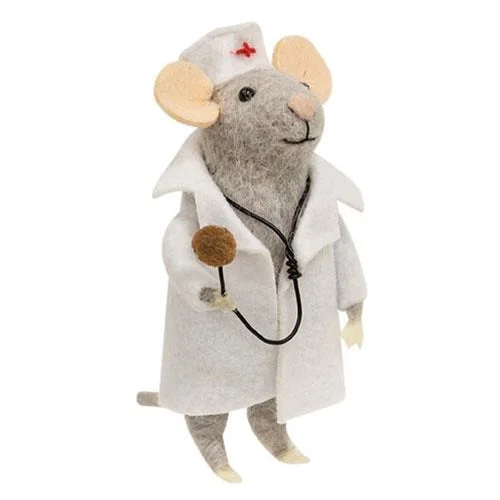 Bed skirts with a football - team - colored patternMedical Mouse Felted Ornament