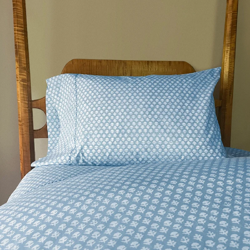 Firm Pillows for Side SleepersBindi Light Indigo Organic Duvet Set