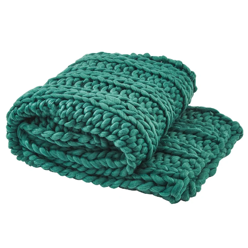Chenille blankets with a thick and fuzzy textureChunky Ribbed Knit Throw - Alpine