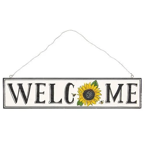 Bed skirts with a satin finish for a shiny appearanceSunflower Welcome Wood Sign