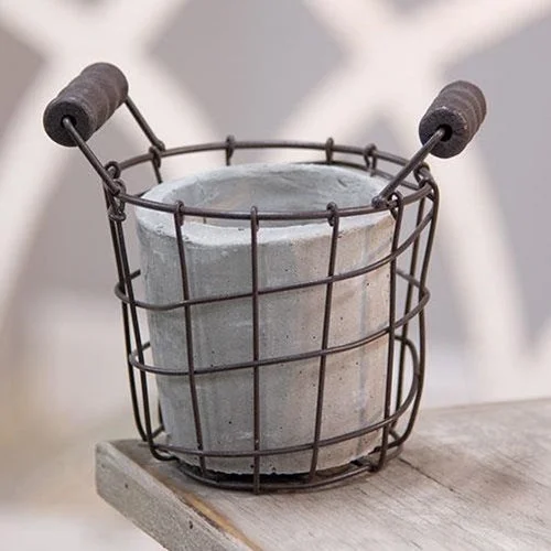 Bed skirts with a Christmas - themed patternCement Pot with Metal Holder