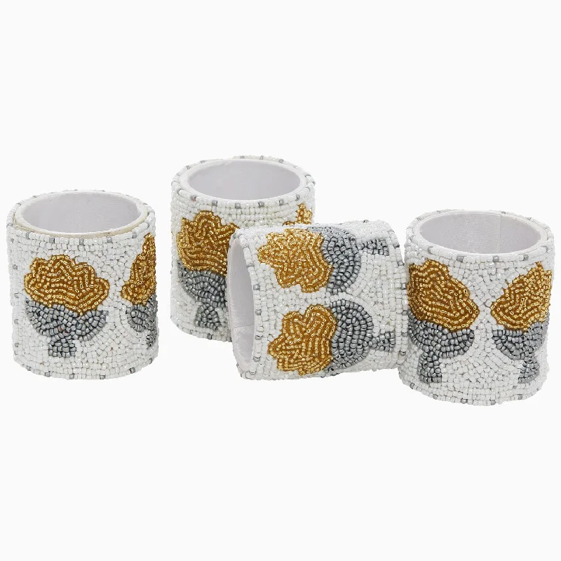 Velvet Pillows for a Touch of EleganceNand Metallic Beaded Napkin Rings (Set of 4)
