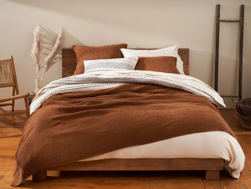 Cotton Pillows for Natural ComfortCascade Organic Matelasse Blanket - Renewed