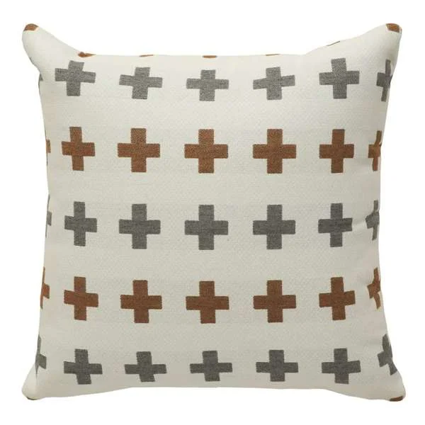 Linen blankets with a rustic and textured lookMeridian Teak Throw Pillow