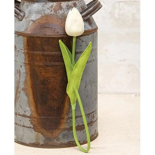 Bed skirts with a plaid pattern for a traditional styleFoamy Tulip Bud Stem White