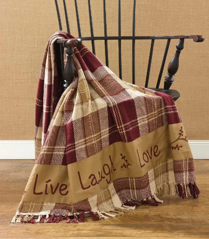 Rayon from bamboo blankets for a silky and breathable feelLive Laugh Love Throw